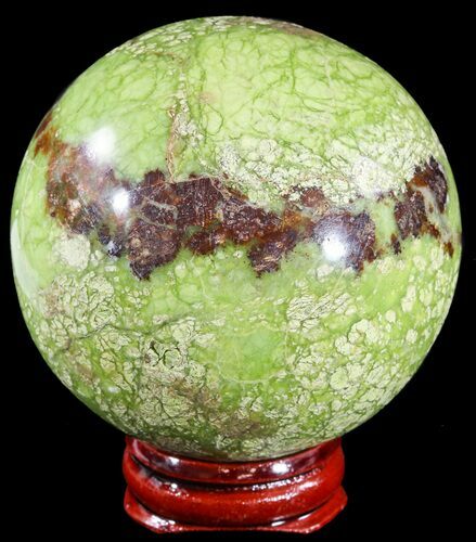 Polished Green Opal Sphere - Madagascar #55068